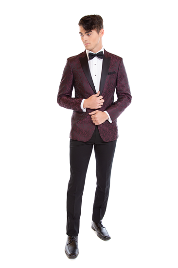 Chase Burgundy Paisley |Bernard's Formalwear | Durham NC | Tuxedo Warehouse