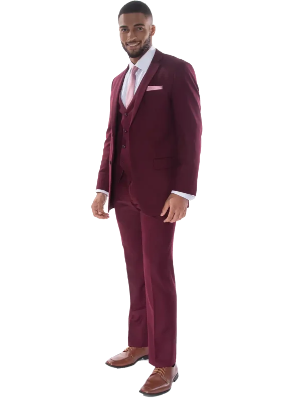 David Major Burgundy Suit